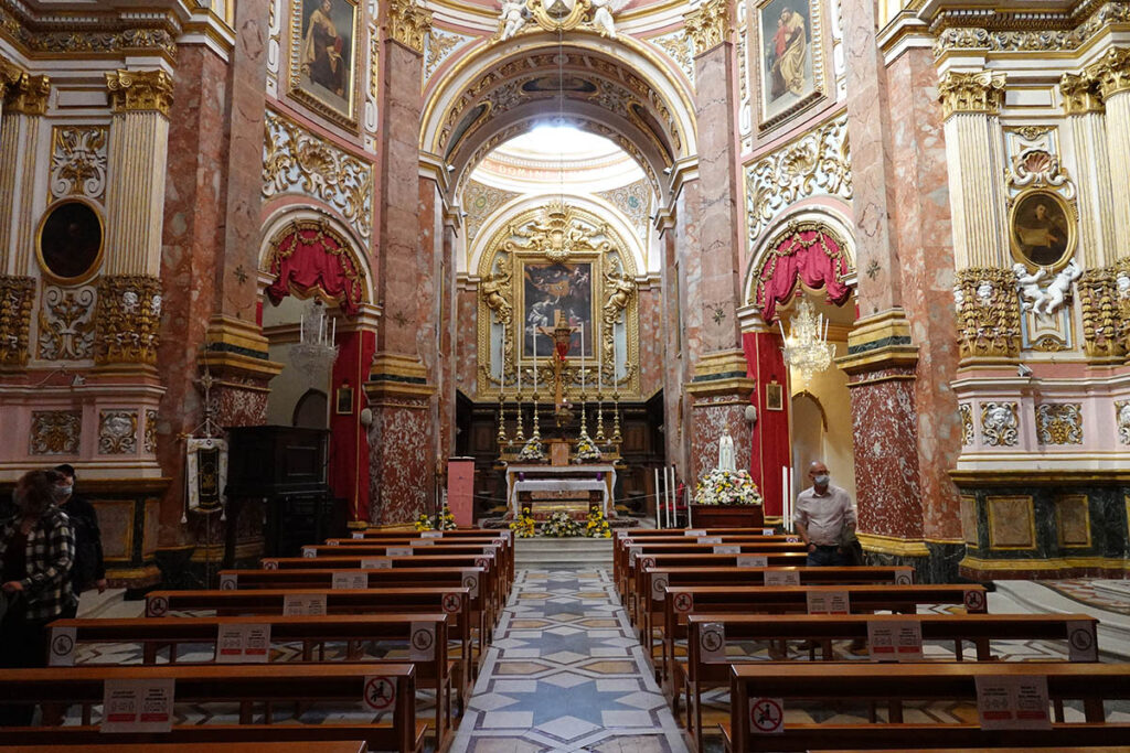 The interior of a Carmelite Priory in Mdina.