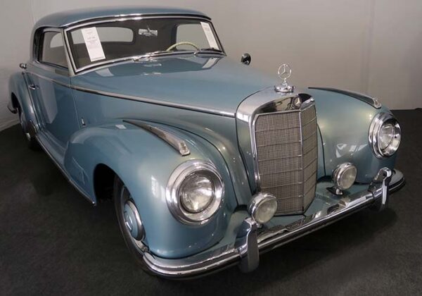 A 1952 Mercedes-Benz 300 S Coupé powered by a 3.0 litre straight six engine.
