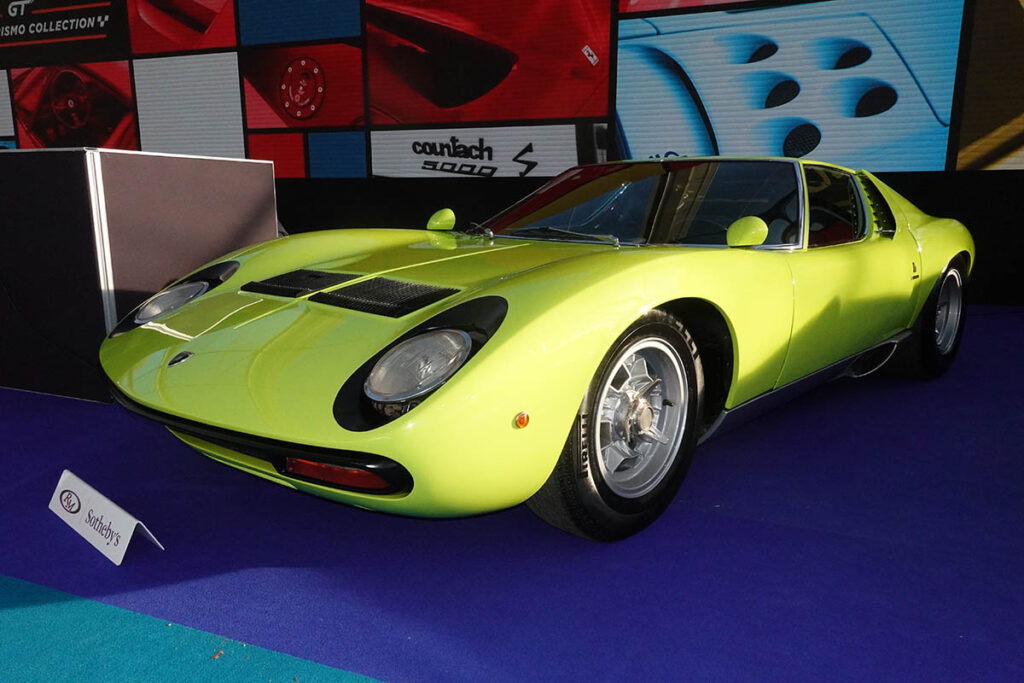 A 1971 Lamborghini Miura, one of only 150 SV models produced, went for over £2m.