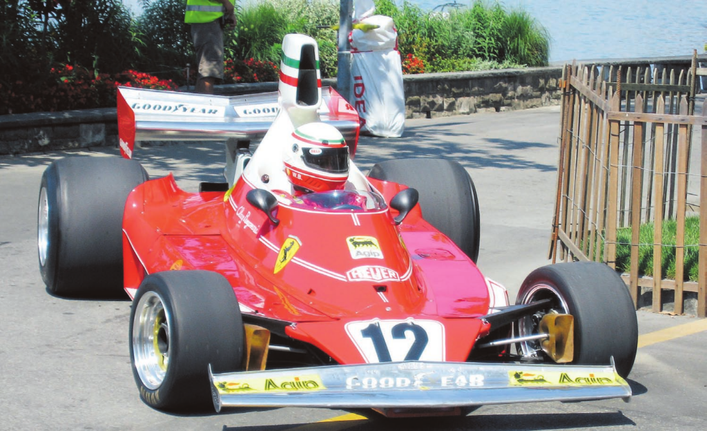 Clay Regazzoni’s Formula One Ferrari 312T competed in the 1975 season.