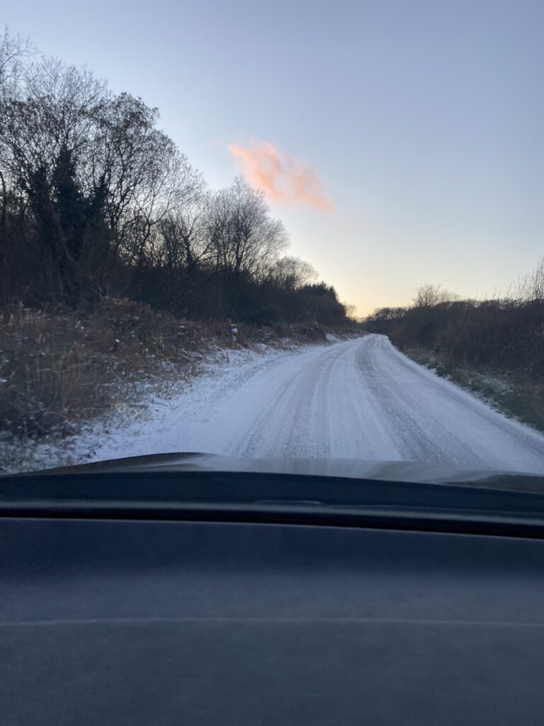Icy conditions in Wicklow this afternoon.