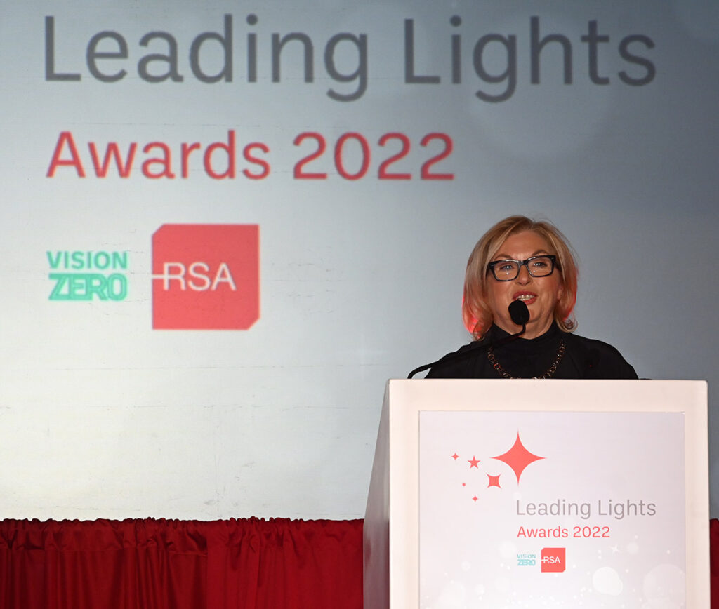 Liz O’Donnell, Chairperson of the RSA, speaking at the awards ceremony.