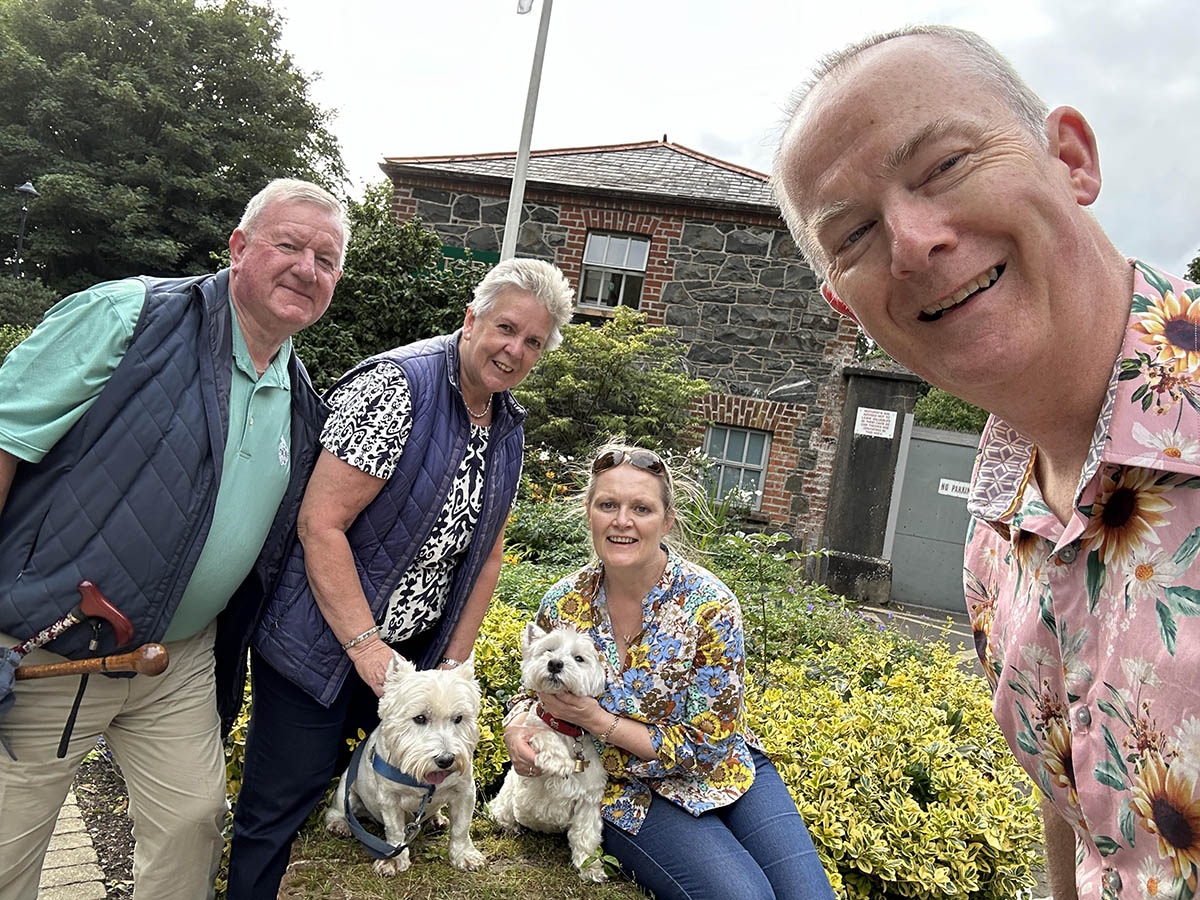 David and Rosemary Douds with Mac, Daisy, Shelly and John.